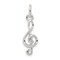 Sterling Silver Treble Clef Charm &#x26; 18&#x22; Chain Jewerly 28.4mm x 8.5mm